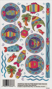 EZ Rub ON Glittered Tropical Fish - 1728GMJM