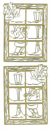 Father Christmas outside Window Silver - 175S-Peel