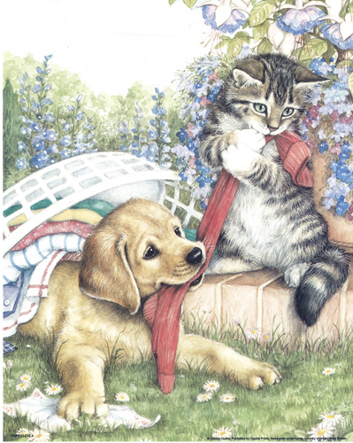 Puppy and Kittens Love 4 10 x 8 - 178