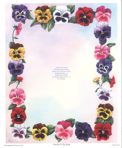 Set of 6 Pansies 1V sheet - 1823