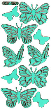 186SGR-Peel Butterflies Colour Soft Green - XP5801