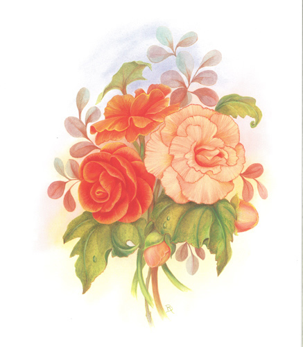 Set of 5 Prints Rosemary Florals 3 - 2044