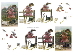 Girl and Cats - 218119