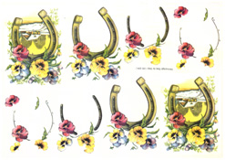 Horseshoe house and pansies - 218164