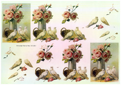 Pink Roses and doves - 218168