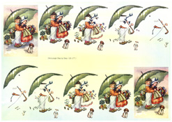 Little boy and girl keeping out of the Rain - 218177