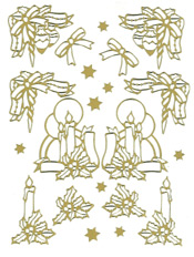 226S-Peel 3D Christmas Candles and Corners Silver -3DS8081