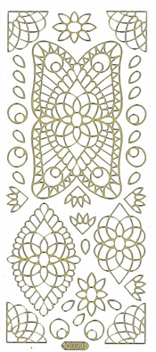 235G-Peel 3D Rectangle Design Gold -9180019-1085