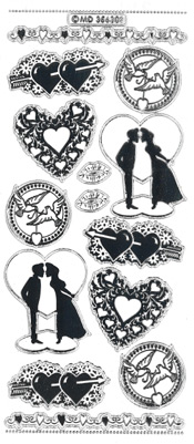 Love Hearts Loving Couple Silver Transparent - 241ST-Peel