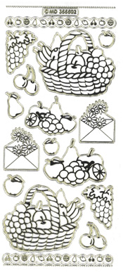 Fruit Basket and flower in envelope Embossed Gold - 242G-Peel