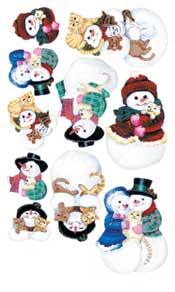 Kitty Snowman Rub On - 242LAN