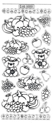 Fruit and Teddy Bear Gold Transparent - 244GT-Peel