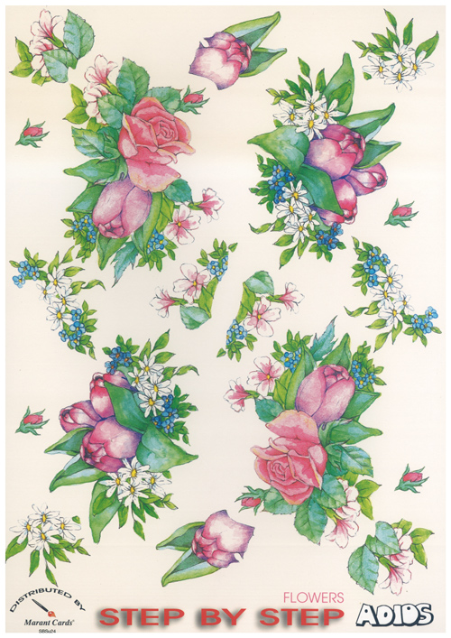 Roses and Tulips A4 Sheet - 24USBS B