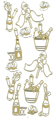 254S-Peel Champagne bucket with bottle and fireworks Silver -DD7025