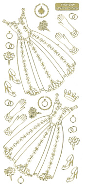 255G-Peel  2 Dresses with gloves Gold - 1052