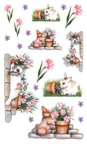 Bunny Garden Rub On - 269JEF