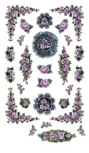 Mini Roses Rub on - 274BUR