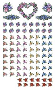 Fingernail Roses Rub On - 275BUR