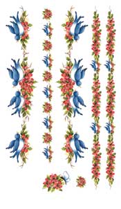 Blue Bird Borders Rub On - 283KRE