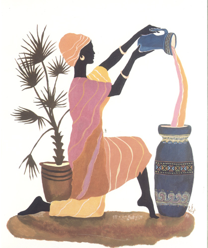Lady Filling the Urn 1 pack of 7 prints - 2975