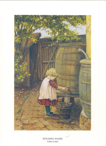 Little Girl Fetching Water for mum !3 x 91/2 - 2980