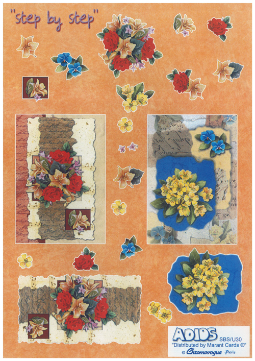 Mounted Flowers A4 Sheet - 30USBS B