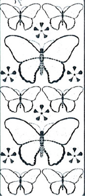 310GT-Peel Butterflies 1 Gold Transparent Stitch Embroidery Peel off -EB4581