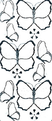 311ST-Peel Butterflies 2 Silver Transparent Stitch Embroidery Peel off -EB4582