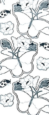 312ST-Peel  Butterflies 3 Silver Transparent Stitch Embroidery Peel off -EB4583