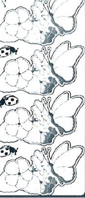 313ST-Peel Butterflies 4 Silver Transparent Stitch Embroidery Peel off -EB4584