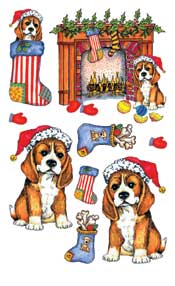 Puppy Christmas Rub On - 314GRE