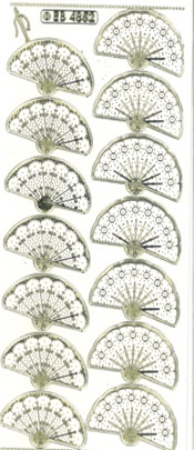 Fans Gold Transparent Stitch Embroidery Peel off - 325GT-Peel