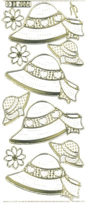 Hats Gold Transparent Stitch Embroidery Peel off - 328GT-Peel