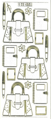 Handbag/ Dairy/Pen Gold Transparent Stitch Embroidery Peel off - 329GT-Peel