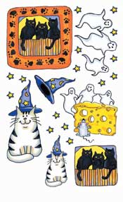 Halloween Cats Rub On - 353GRE
