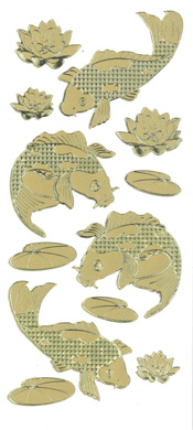 Koi Fish Oriental Embossed Gold - 360G-Peel