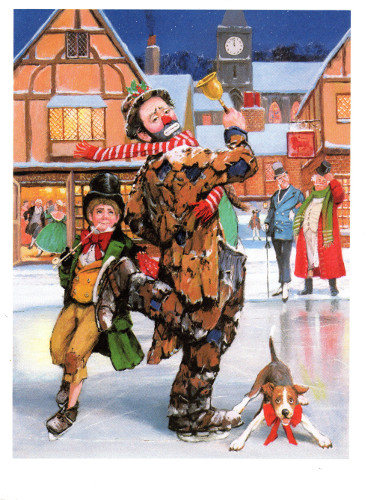 Clown Skating In Winter Print Size 8 x 6 - 3657