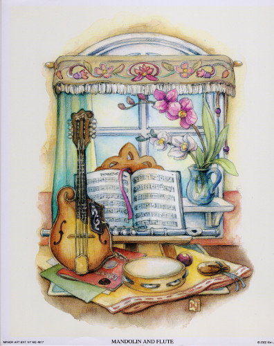 Kim Jacobs Mandolin and Flute Pack of 6 prints - 4000