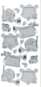 Christmas Musical Instruments Embossed Gold - 379G-Peel