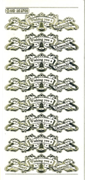 Wishing You A Merry Christmas Embossed Silver - 387S-Peel