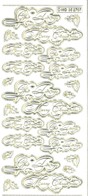 Merry Christmas and Glad Tidings Embossed Gold - 388G-Peel