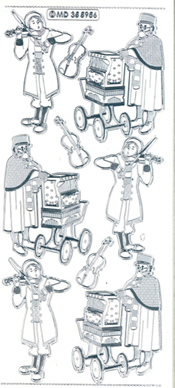 Old Fashioned Street Musicians Silver Transparent - 391ST-Peel