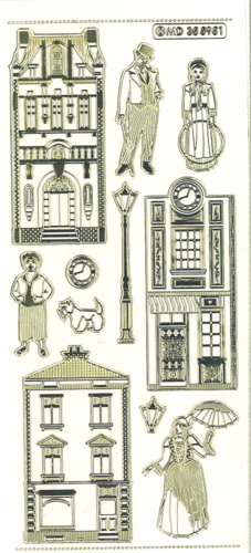 Old Fashioned Street Scene 1 Silver Transparent - 392ST-Peel