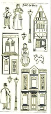 Old Fashioned Street Scene 2 Silver Transparent - 393ST-Peel