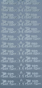 Merry Christmas And Stars Silver - 412S-Peel