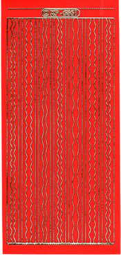 Straight and Wavey Borders Colour Matt Red - 415MR-Peel