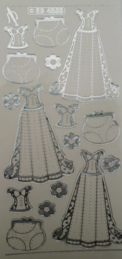 Embroidery Dresses Silver Transparent - 416ST-Peel