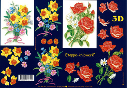 Daffs and Roses Blue Back Ground - 4169248