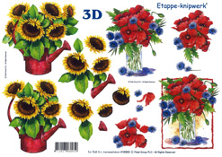 Sunflowers and Red Poppies in a vase - 416955