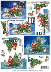 Santa Decorating the Tree - 4169567